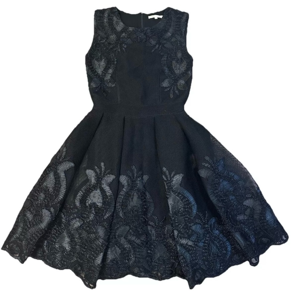 Maje Black Sleeveless A-line Midi Dress Size US8